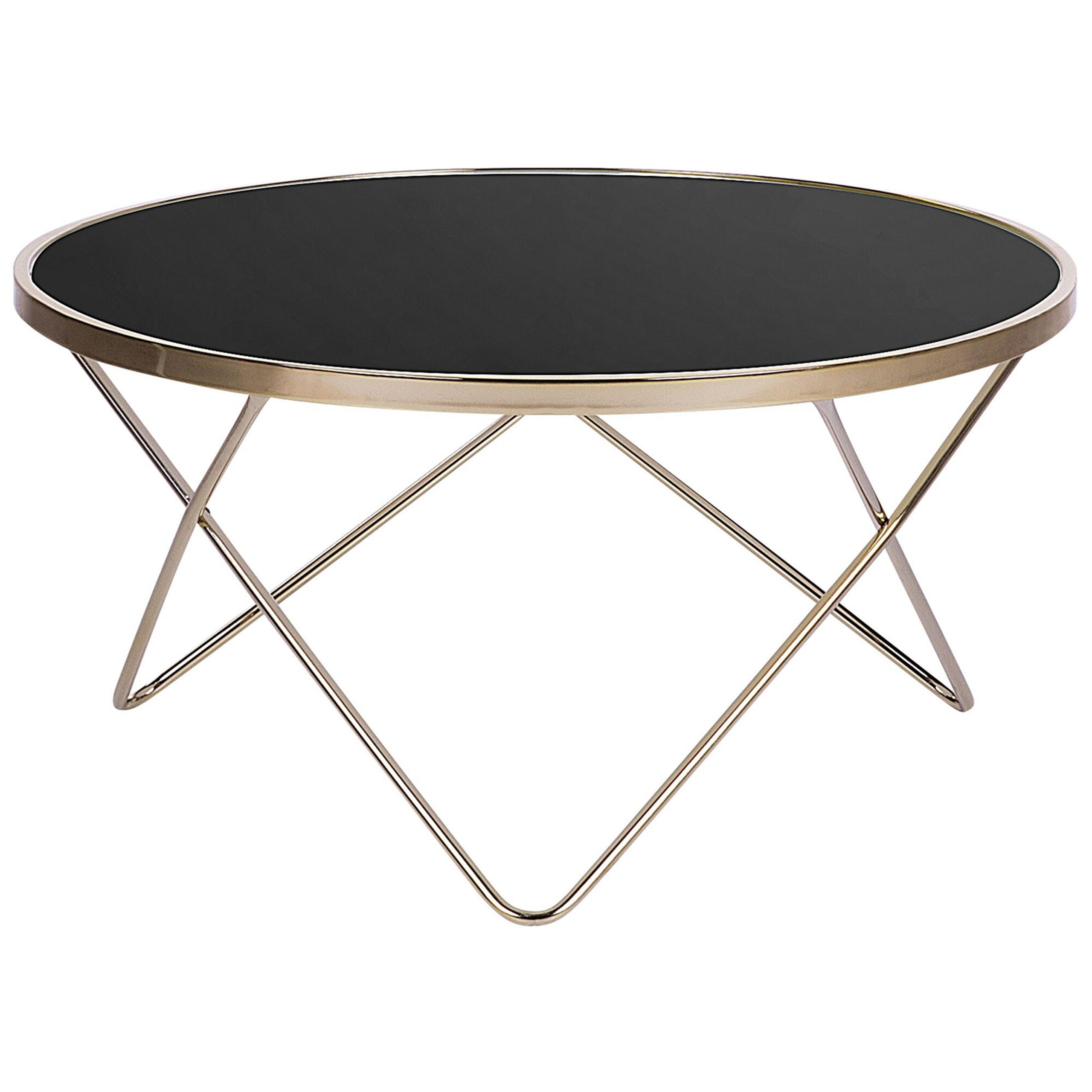 Soffbord MERIDIAN Härdat glas Svart/ Guld