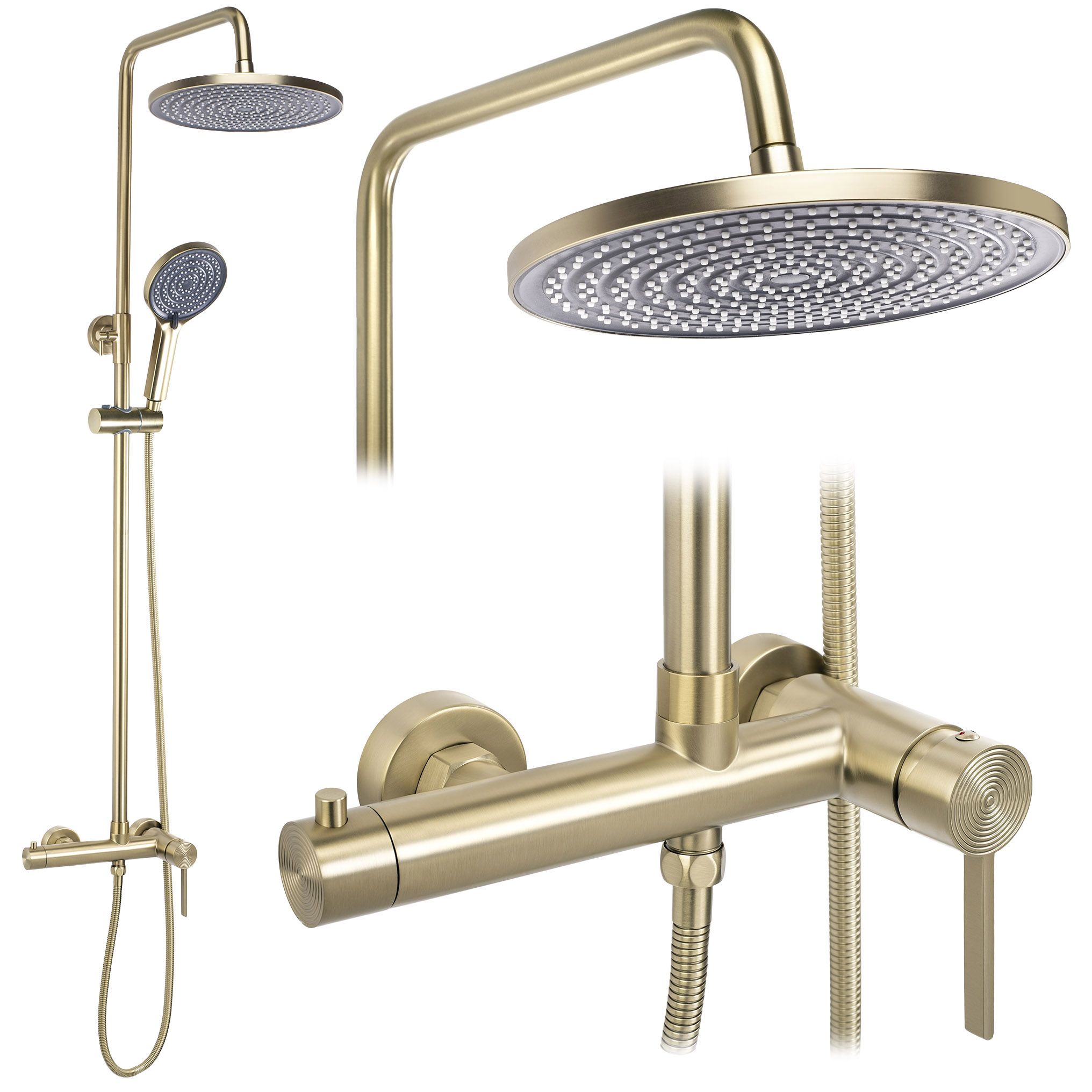 REA Duschset Foster Borstat Guld, 25x25x130cm