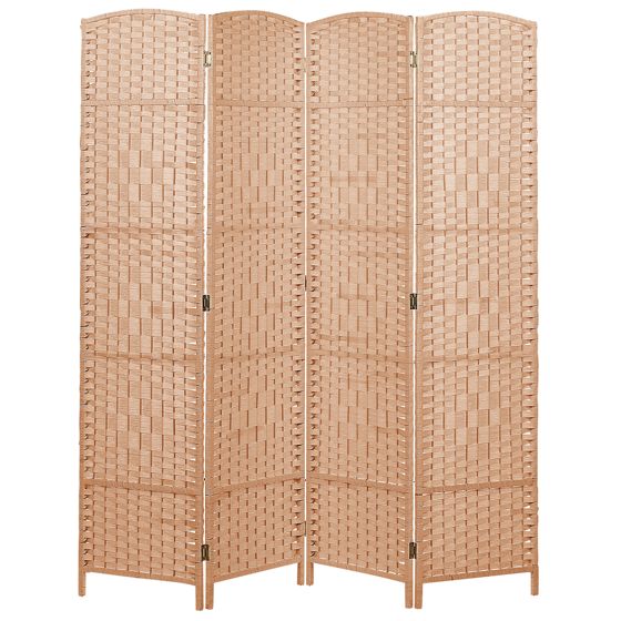 Rumsavdelare med 4 paneler LAPPAGO 163 cm 170 cm Naturlig