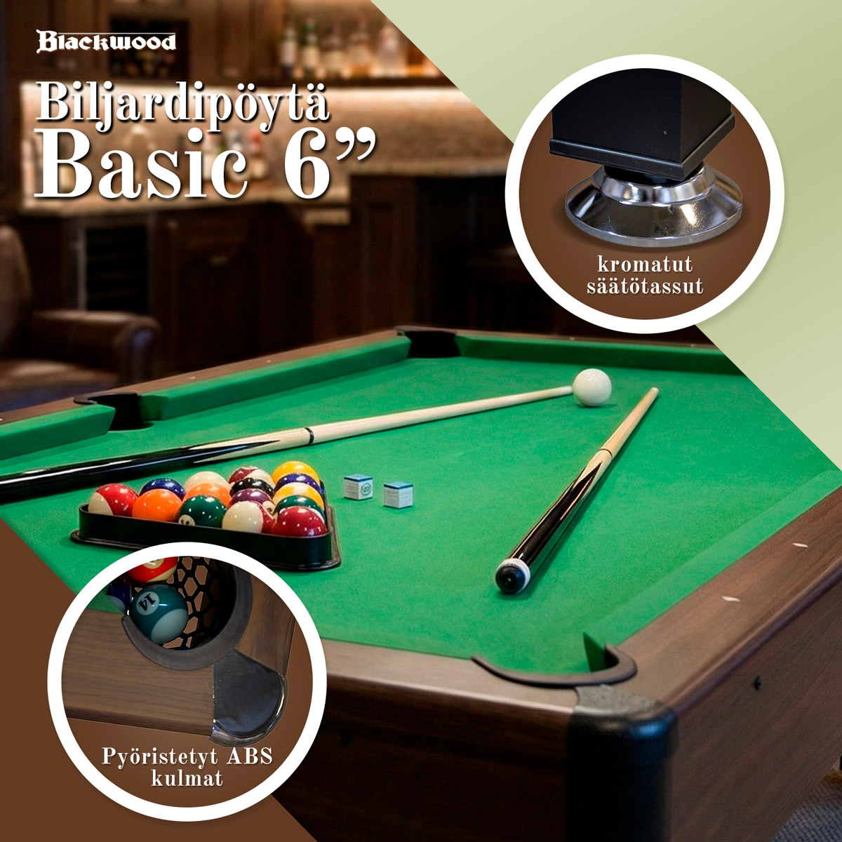 Biljardbord Blackwood Basic 6' view 2