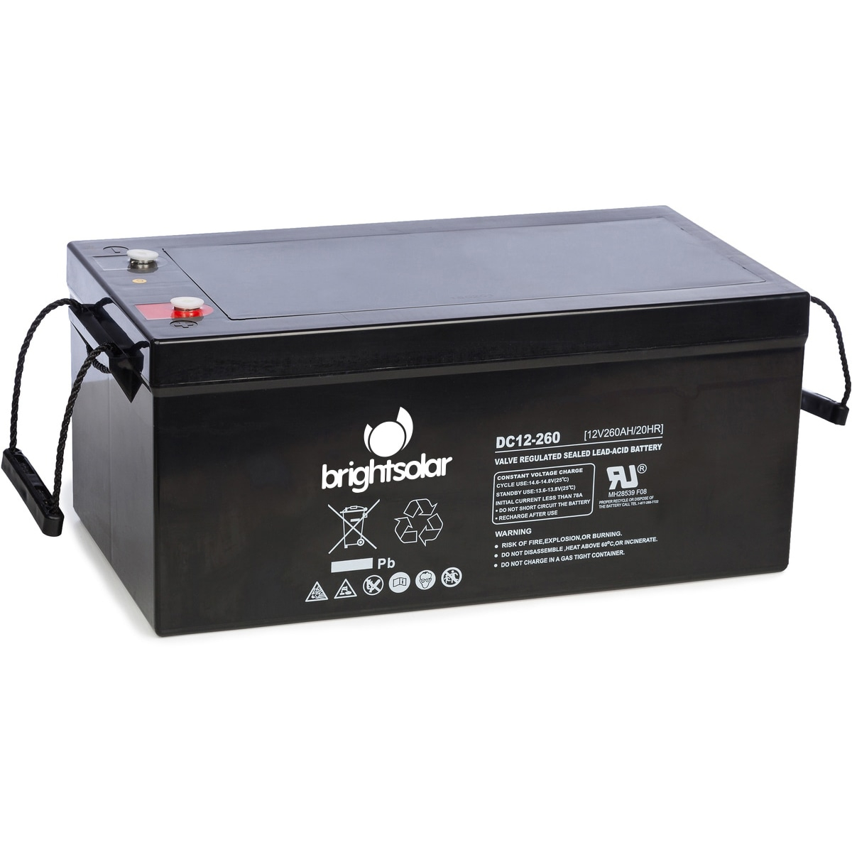 BrightSolar underhällsfritt AGM-batteri DC12-260Ah