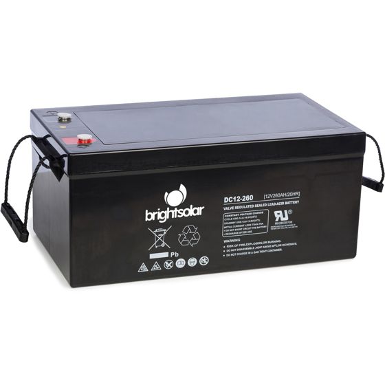 BrightSolar underhällsfritt AGM-batteri DC12-260Ah