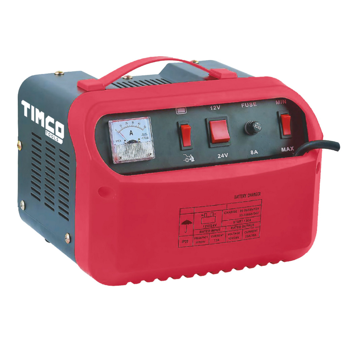 Timco extra startmotor / batteriladdare 12/24V 130A