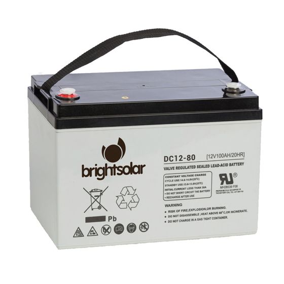 BrightSolar underhällsfritt AGM husvagnsbatteri DC12-80Ah
