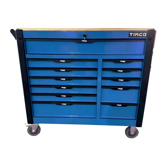Timco verktygsvagn med verktyg och träplattform 12 ltk 275-delad