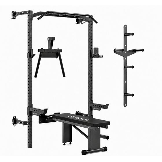Optigym väggmonterat half rack-hemmagymssystem