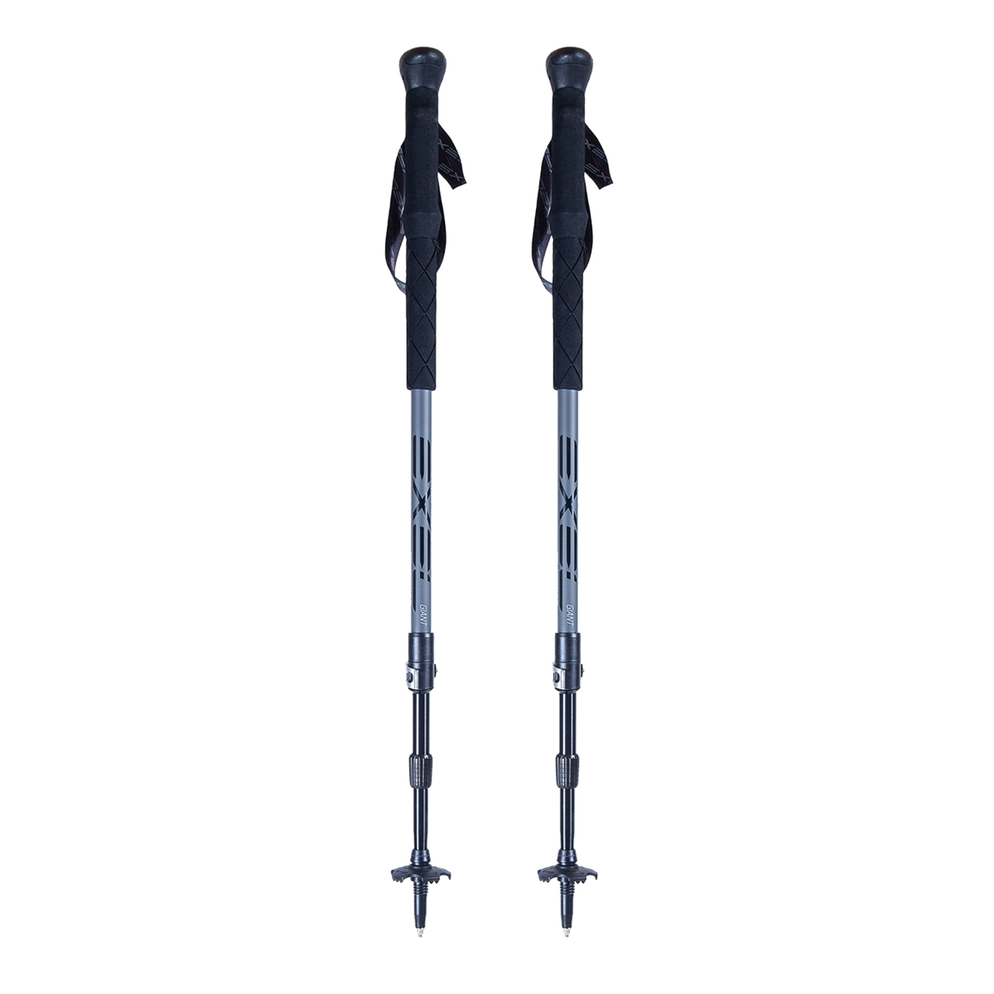 Exel Giant Vandringsstav, Grafitgrå / Svart, Antishock, 100-135cm