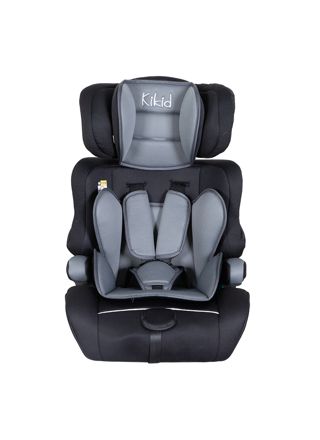 Kikid Bilbarnstol Basic 76-150cm R129, svart-grå