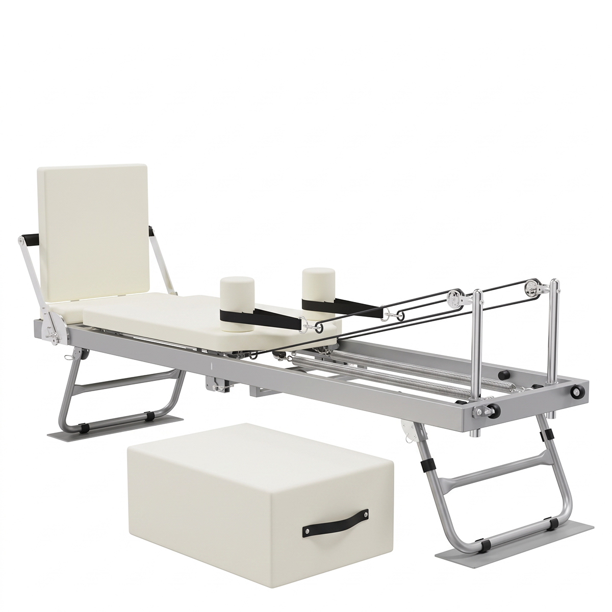 Nordcore Pilates Reformer-maskin, hopfällbar, vit