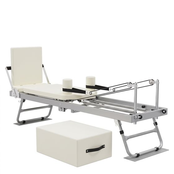 Nordcore Pilates Reformer-maskin, hopfällbar, vit