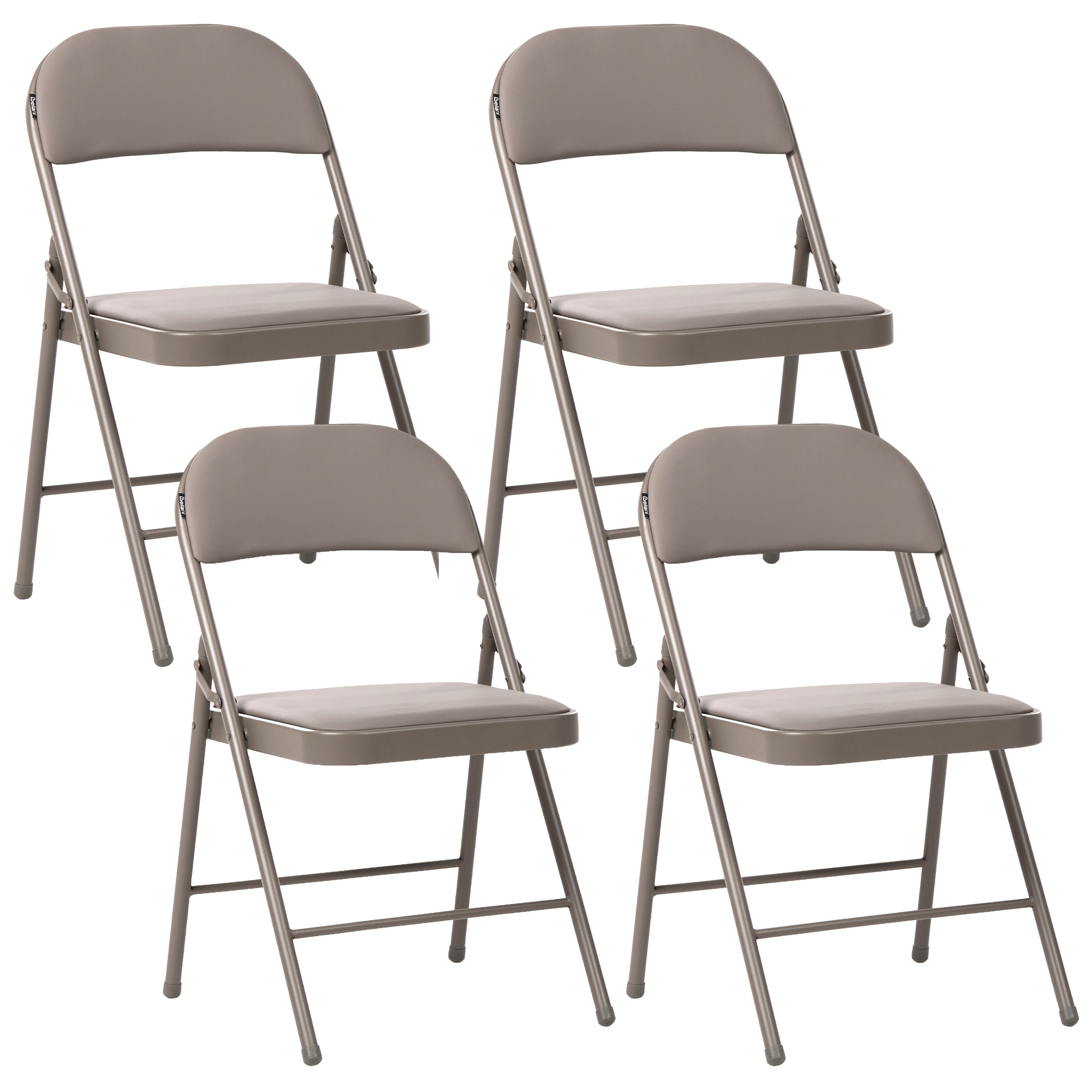 Set med 4 hopfällbara stolar SHASTA Metall Taupe