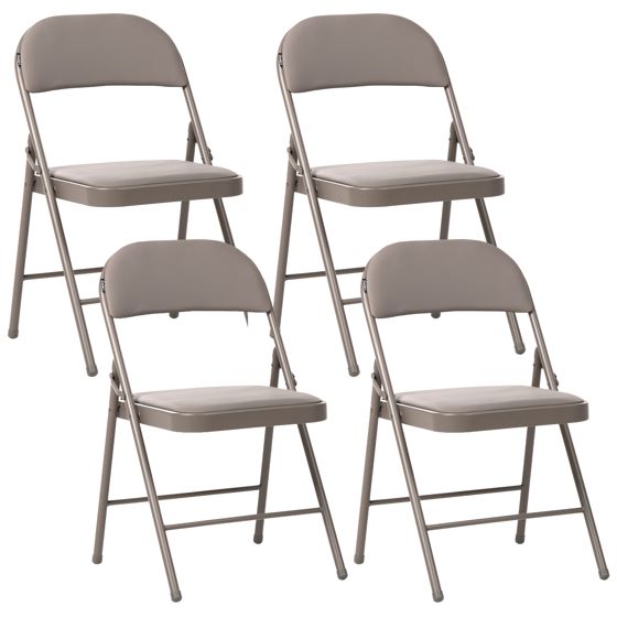 Set med 4 hopfällbara stolar SHASTA Metall Taupe