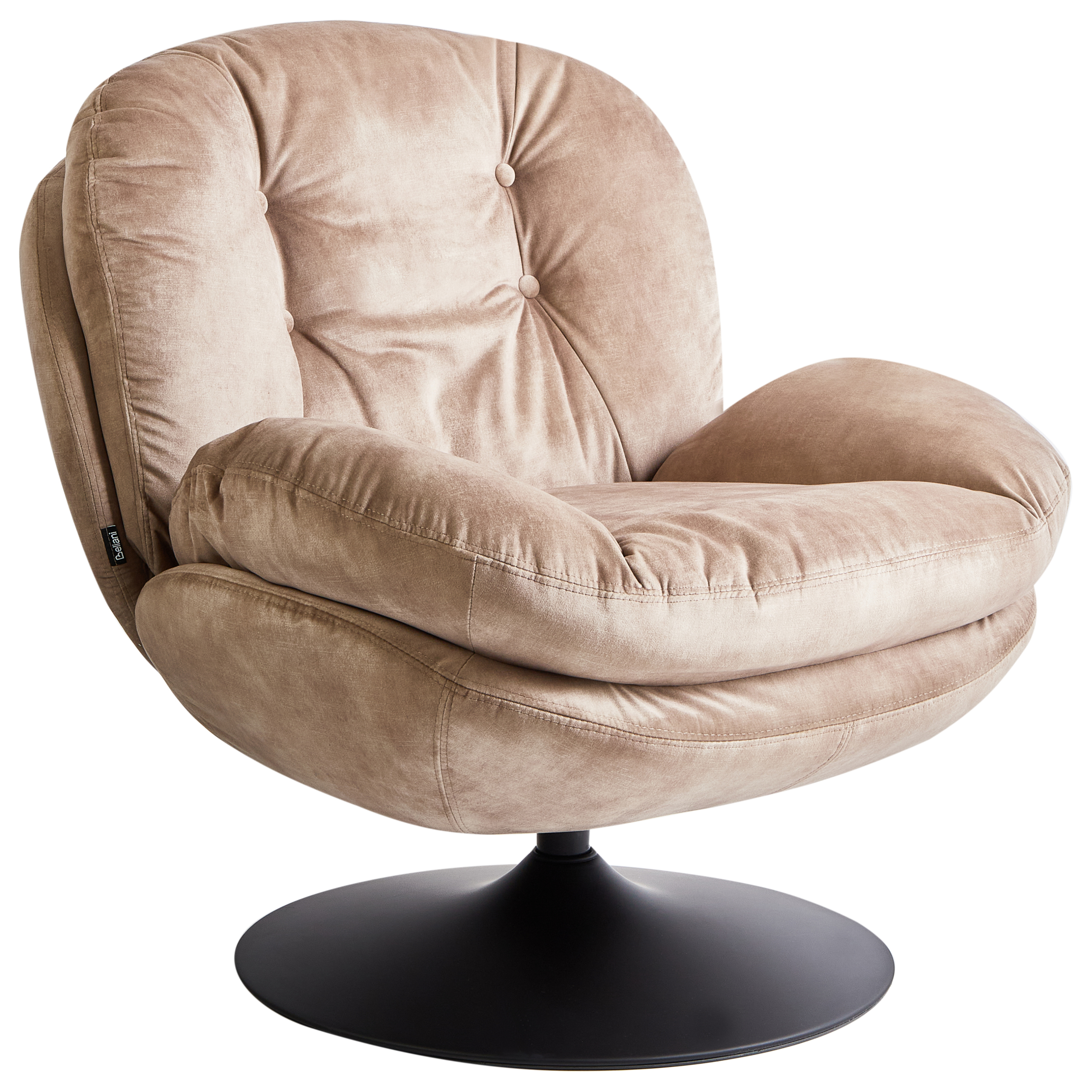 Svängbar fåtölj NOLVIK Sammet Beige