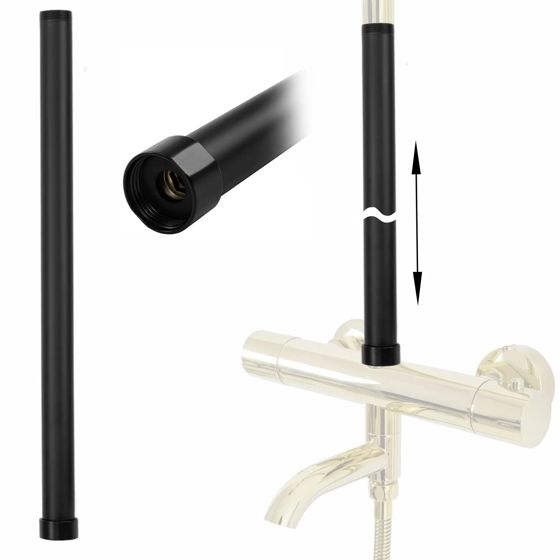 REA Förlängning För Badkar- Och Duschset 50cm Svart, 2,5x2,5x51,5cm