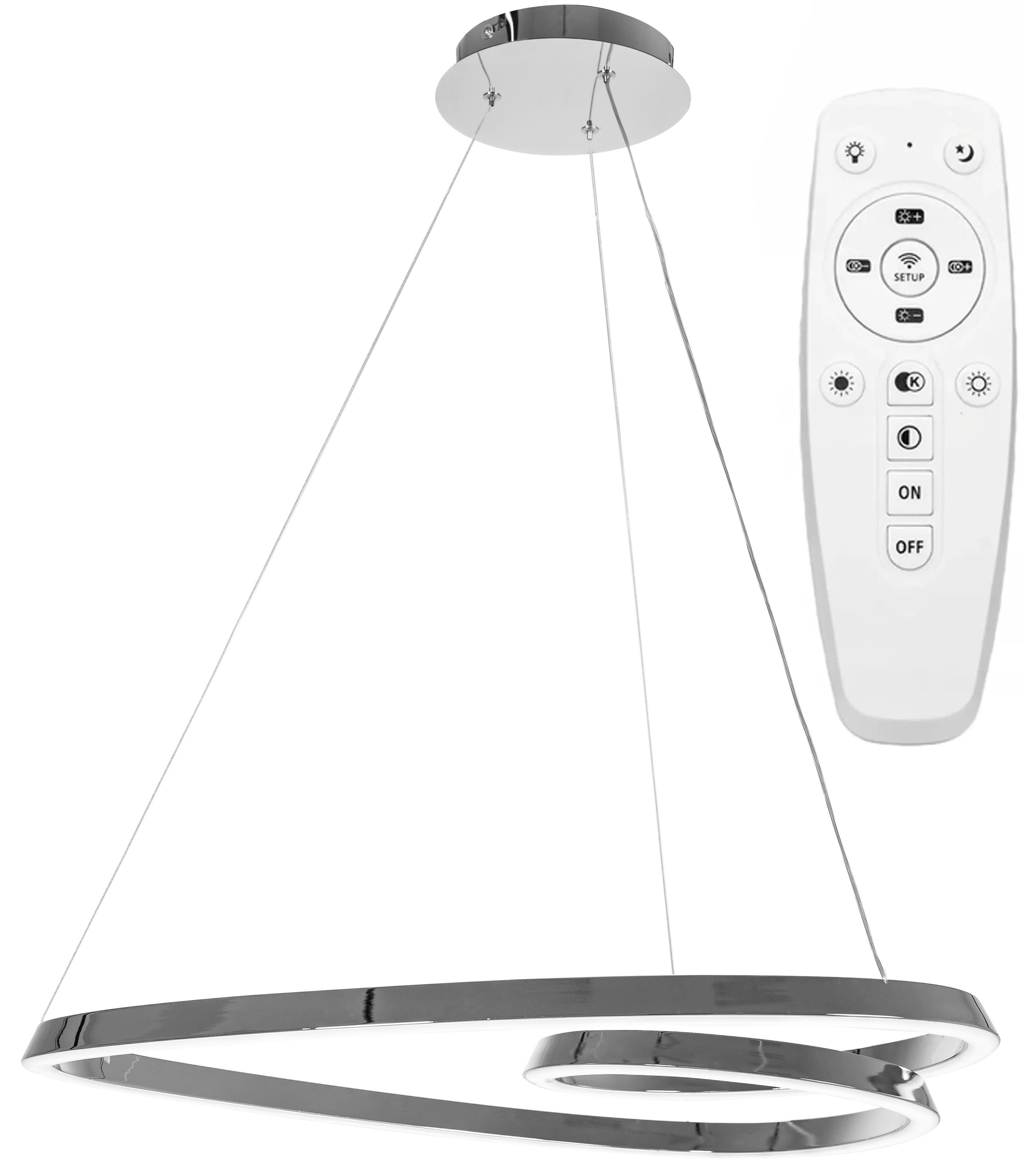 TOOLIGHT hängande taklampa LED APP798-CP LOOP Krom 63x61,5x75cm
