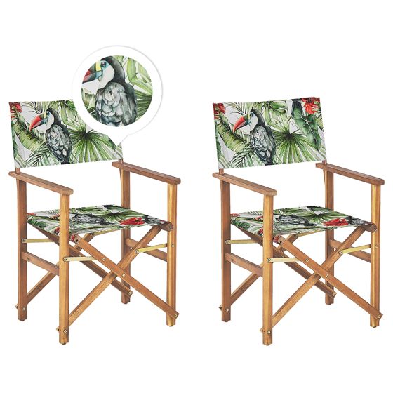 Set med 2 trädgårdsstolar CINE Akaciaträ Grön