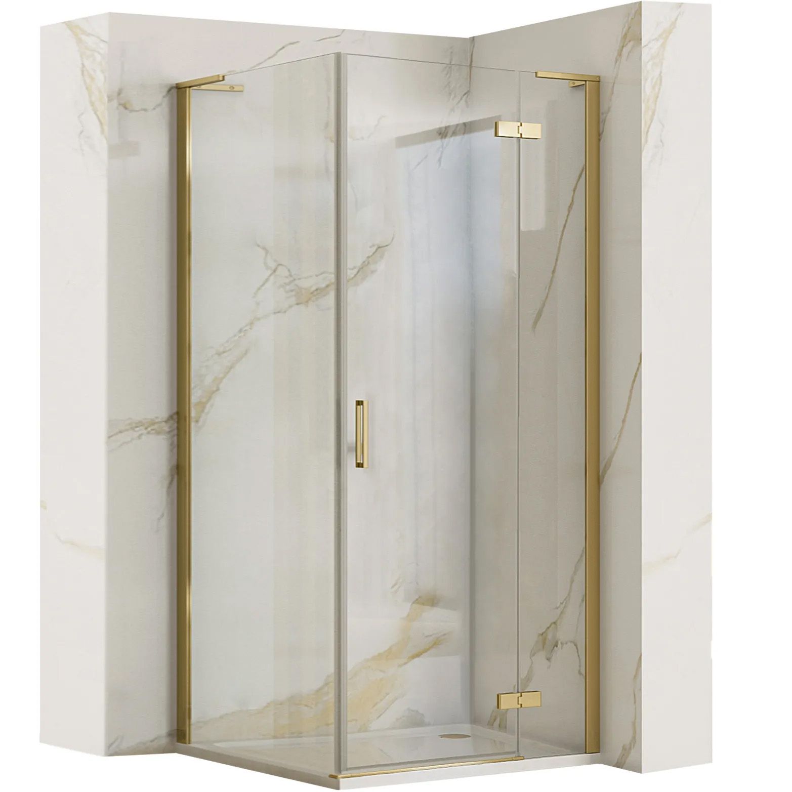 REA Duschkabin HUGO 80x90 Borstat Guld, 80x90x200,5cm