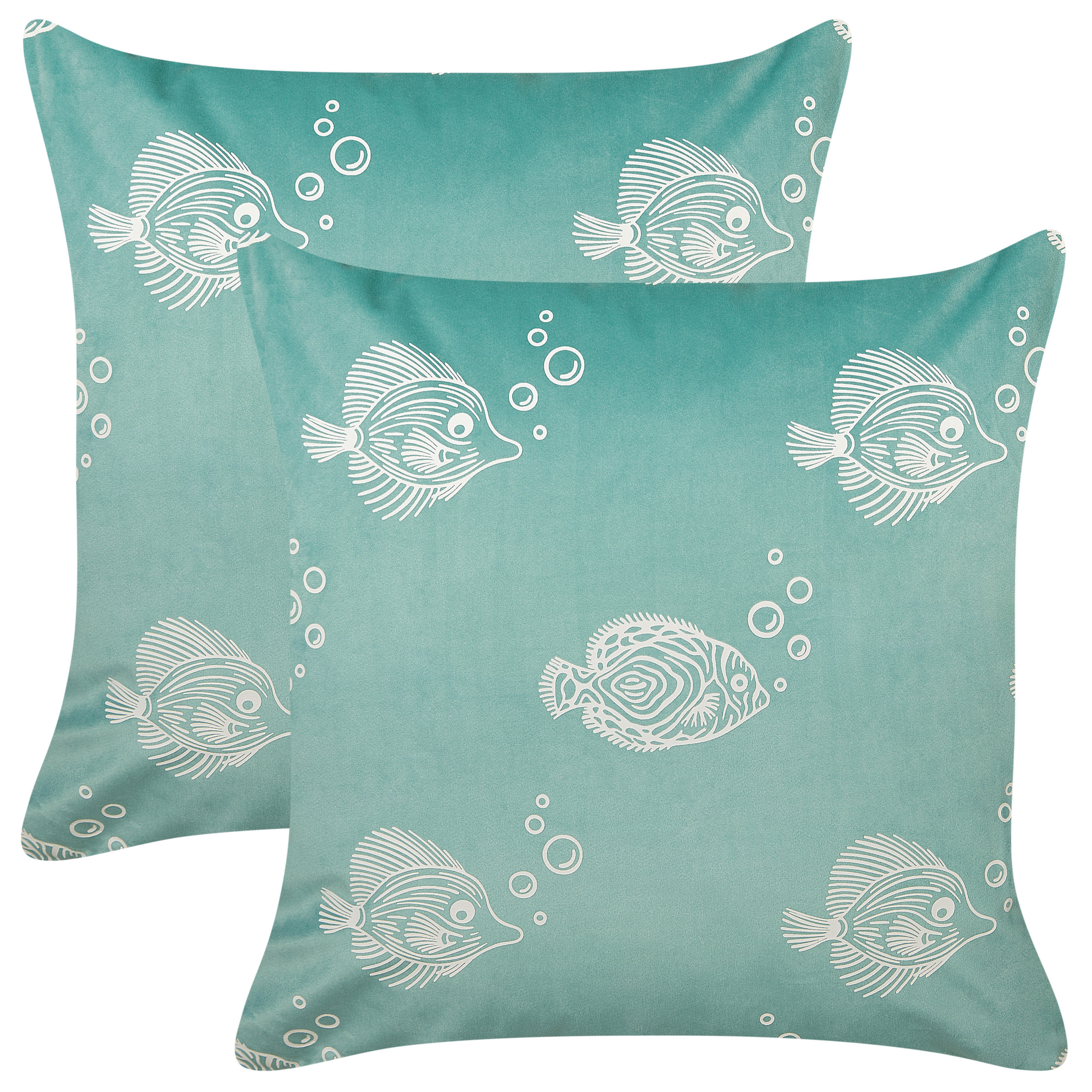 Set med 2 prydnadskuddar SOLIDAGO 45 x 45 cm Sammet Grön
