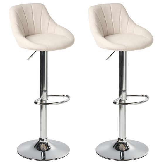 Set med 2 barstolar LUCCA Vridbar Ljusbeige