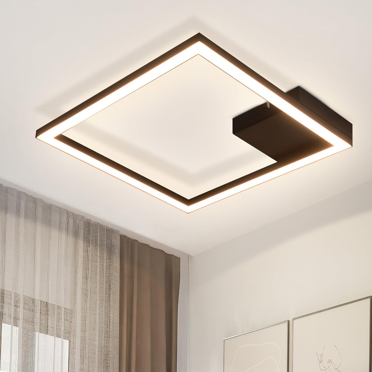 NETTLIFE LED - taklampa, varmvit, modern, halllampa, svart, 12W, 3000K