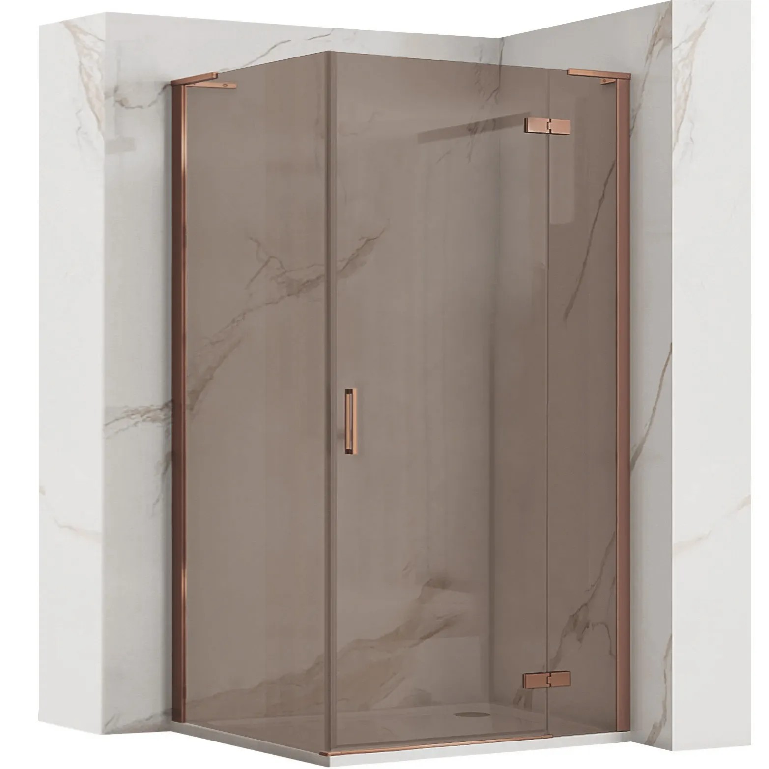 REA Duschkabin Hugo 80x90 80x90 Borstad Koppar, 90x80x200,5cm