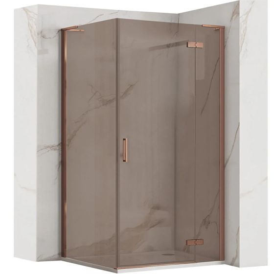 REA Duschkabin Hugo 80x90 80x90 Borstad Koppar, 90x80x200,5cm