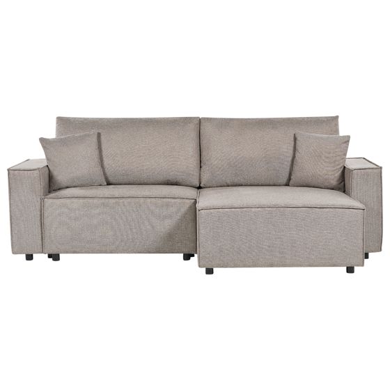 Bäddsoffa 3-sits KARILA med förvaring Taupe Vänstervänd