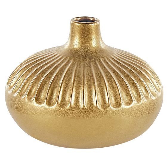 Dekorationsvas CERCEI 20 cm Stengods Guld