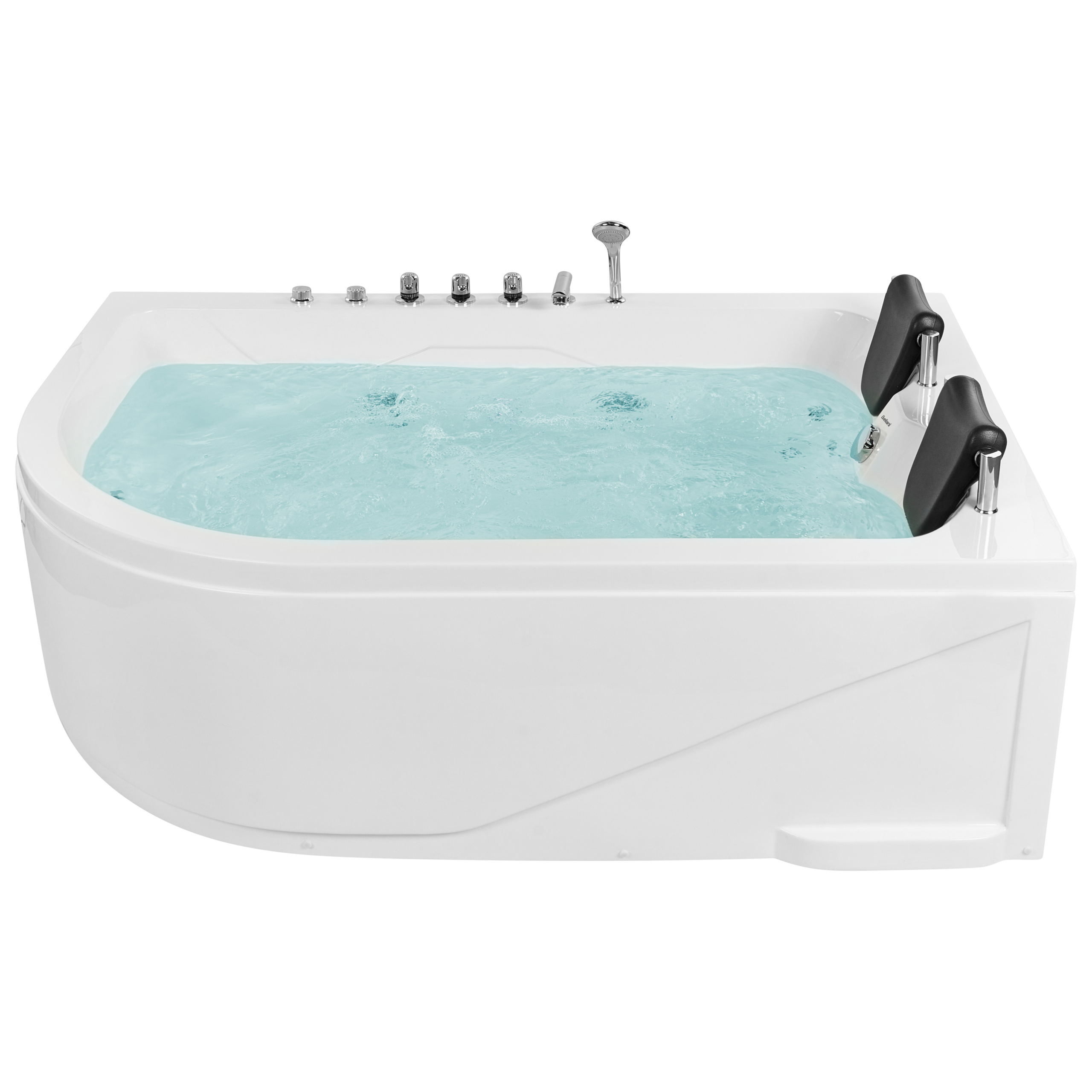 Hörnbubbelbadkar med LED CALAMA 1800 x 1200 mm Vit Vänstervänd