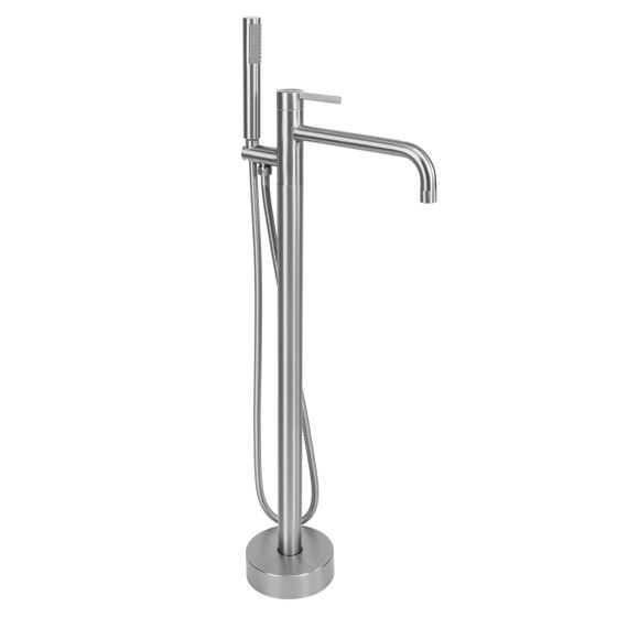 REA golvstående badkarsblandare Foster , Borstad nickel, 23,5x16x87cm