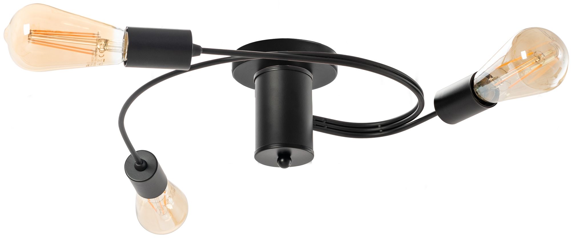 TOOLIGHT taklampa APP742-3C Svart 46x46x15cm