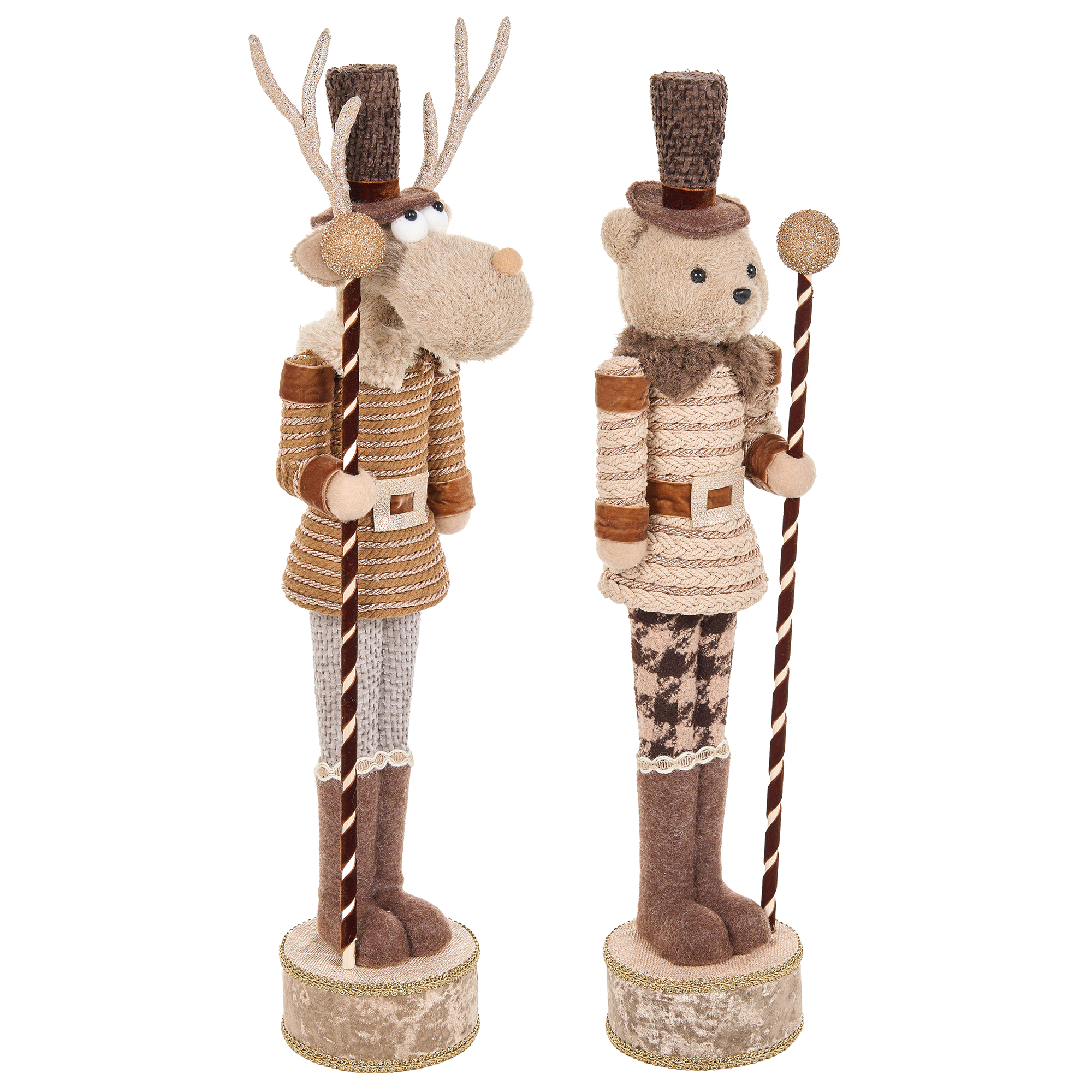 Set med 2 figuriner HAMARI 66/68 cm Björn Ren Beige