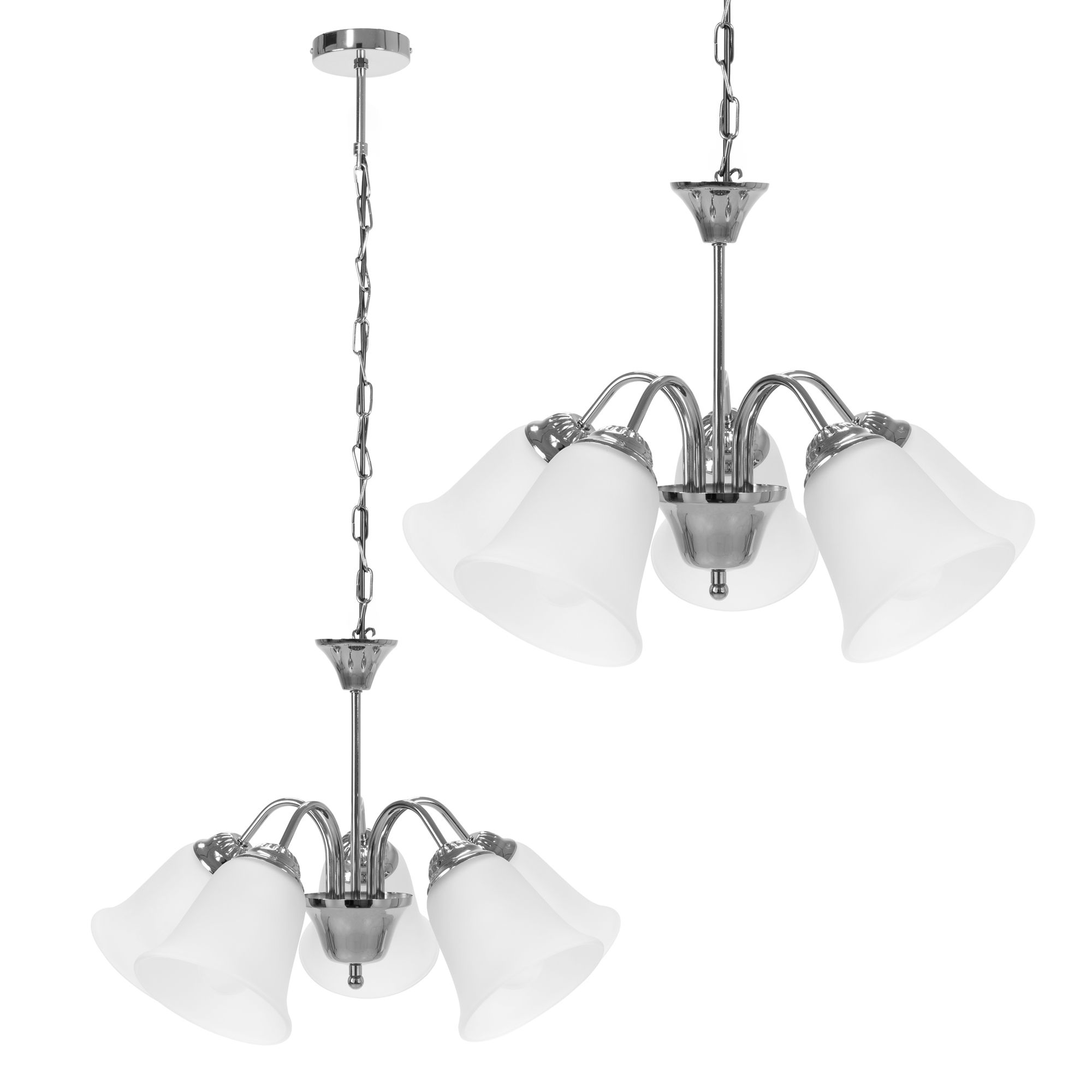TOOLIGHT hängande taklampa APP960-5CP Krom 54x54x36cm