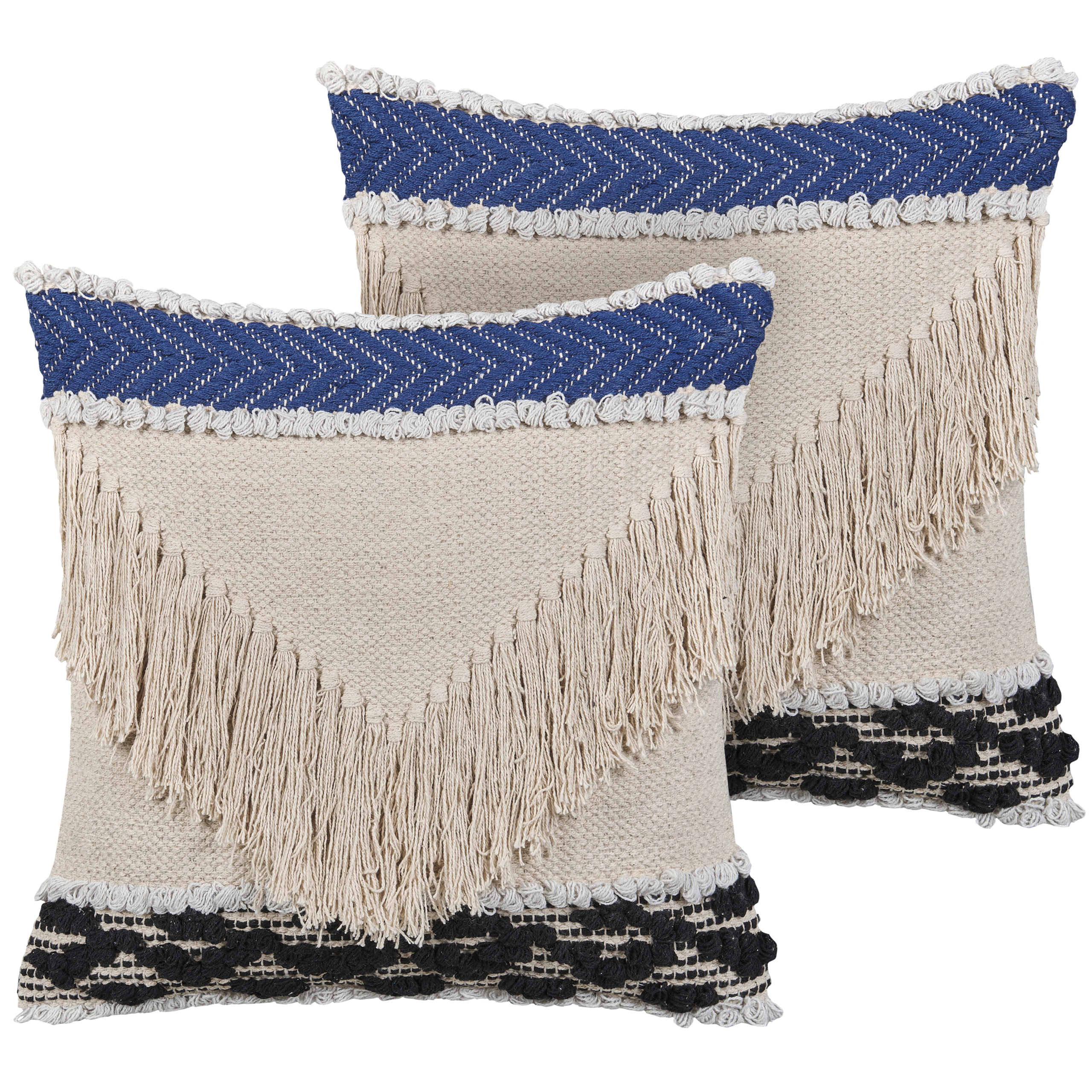 Set med 2 prydnadskuddar SOFCA 45 x 45 cm Bomull Beige Geometriskt tryck