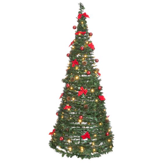 Konstgjord julgran Fällbar LED PINEORA 185 cm Grön