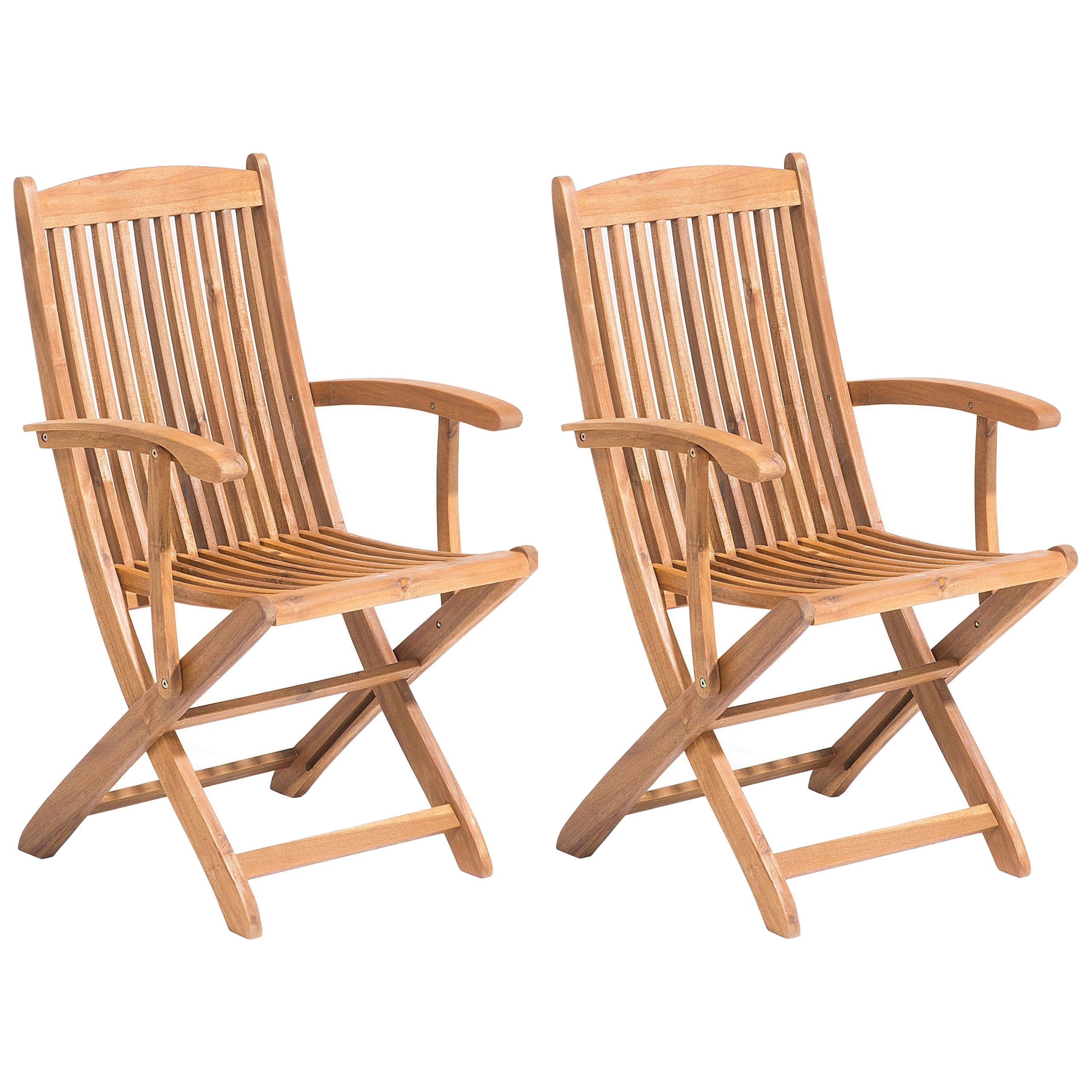 Set med 2 trädgårdsstolar MAUI Akaciaträ Ljusbrun