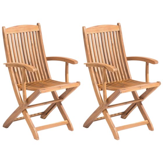 Set med 2 trädgårdsstolar MAUI Akaciaträ Ljusbrun