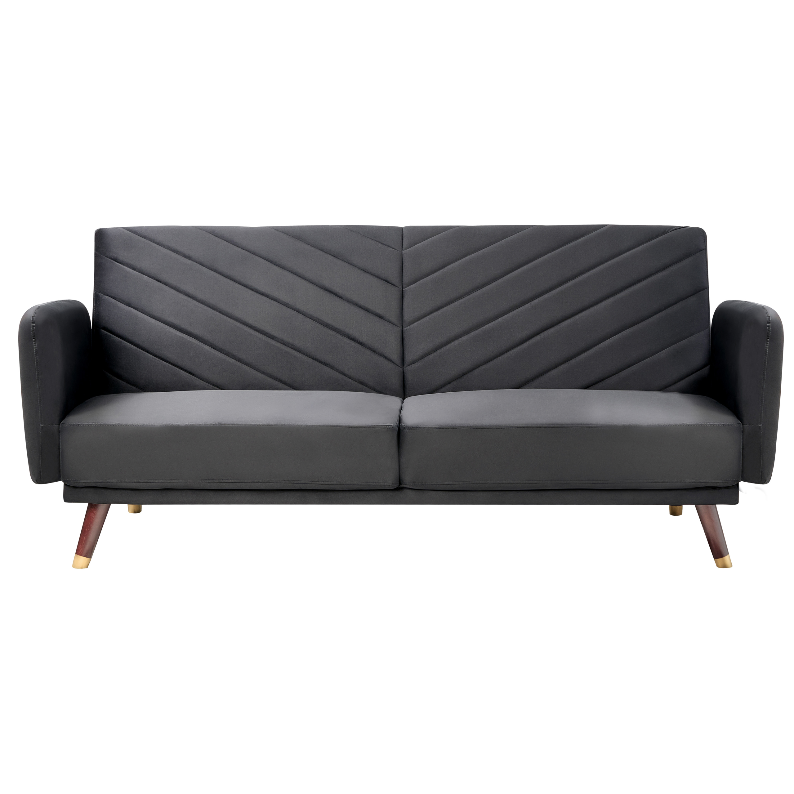 Bäddsoffa 3-sits SENJA Sammet Svart