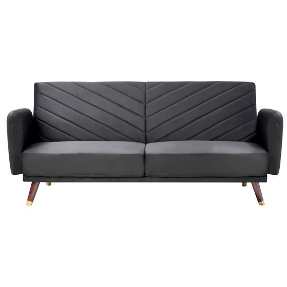 Bäddsoffa 3-sits SENJA Sammet Svart