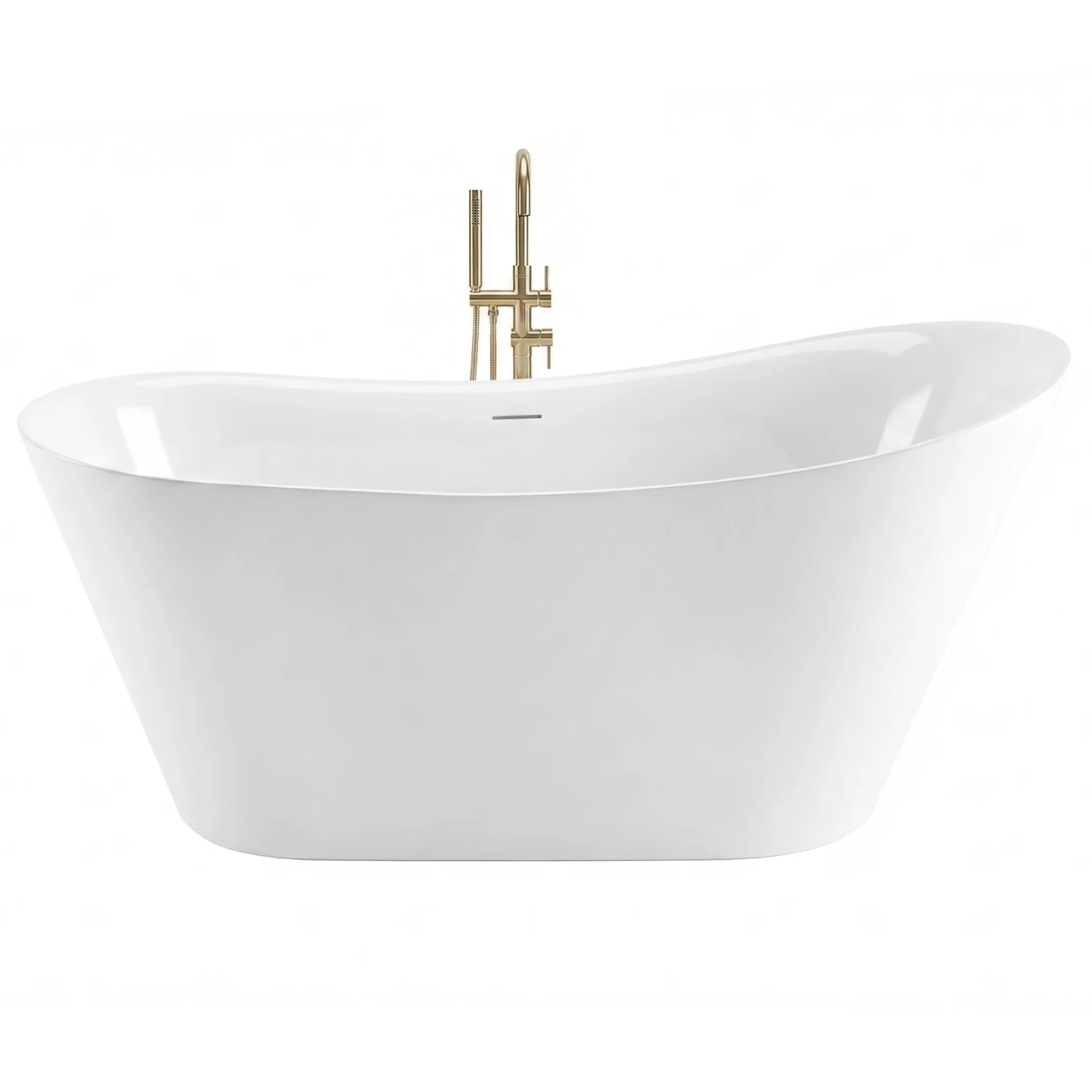 REA Fristående Badkar Lusso Slim 170 Vit, 170,5x74x71,5cm