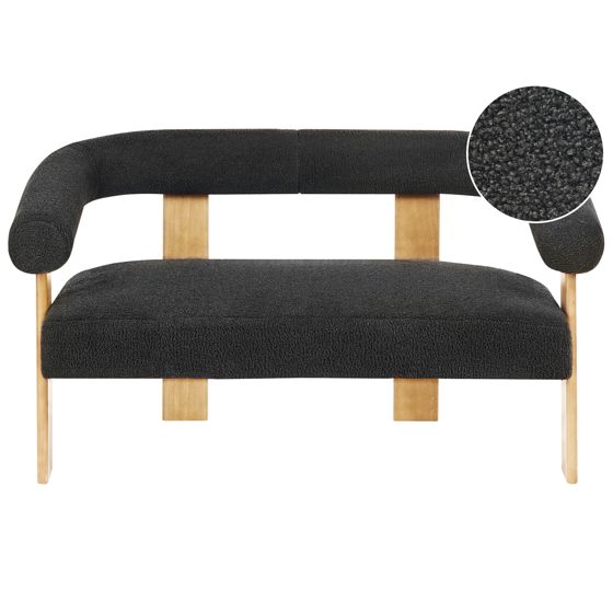 Soffa 2-sits ILBRO Bouclé Svart/ Ljusbrun