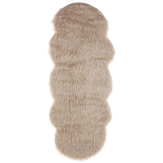 Fuskpälsmatta MAMUNGARI Beige 60 x 180 cm
