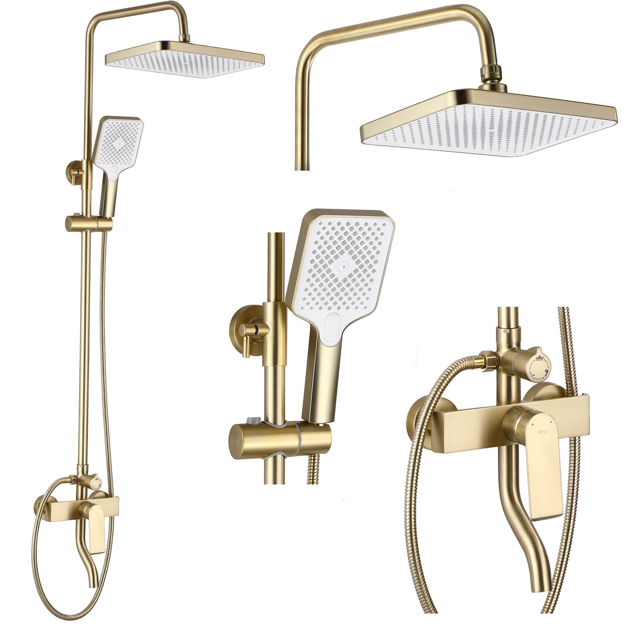 REA Duschset MY2061-77GG HASS Borstat Guld, 40,5x26,5x122cm