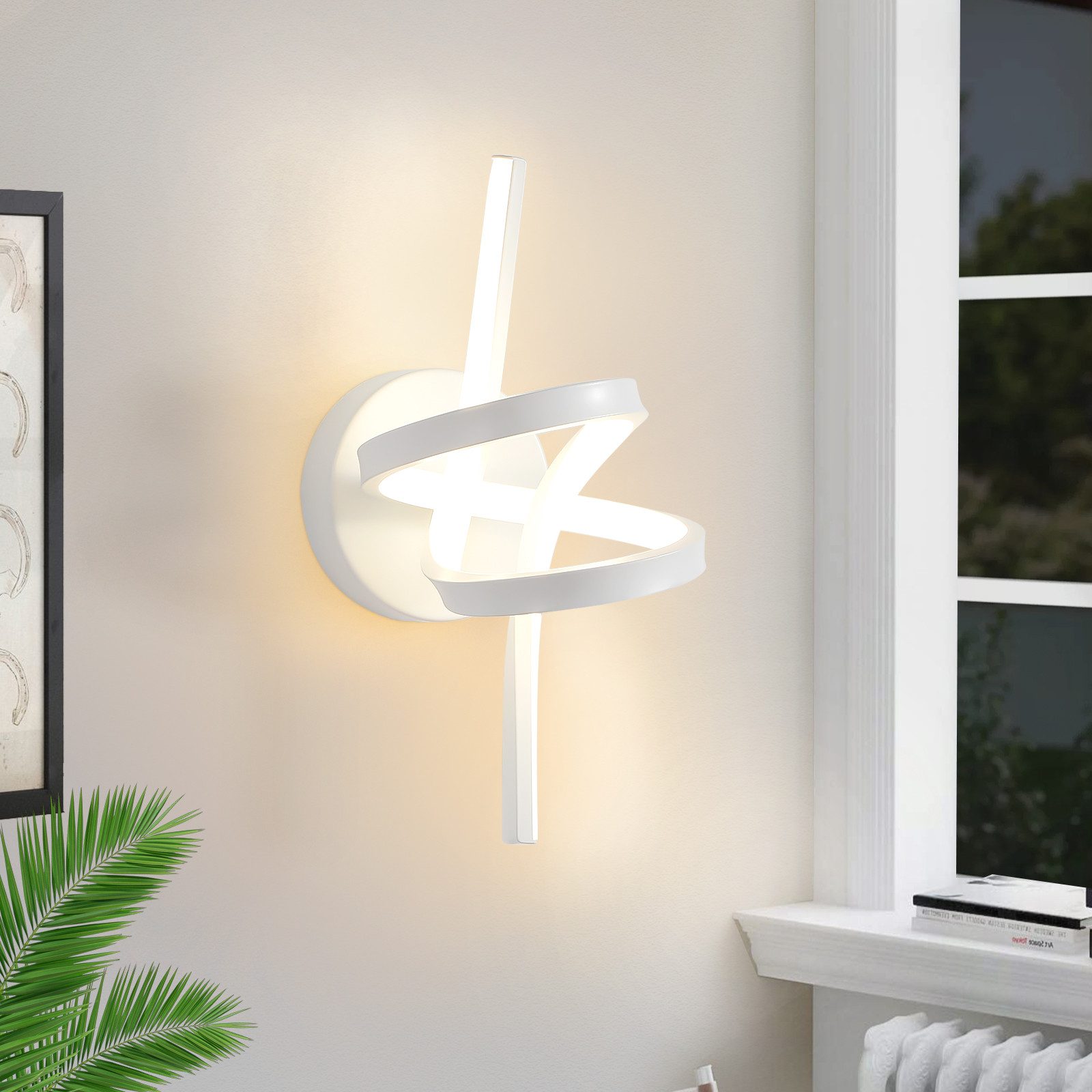 NETTLIFE LED - vägglampa svart för inomhusbruk, 7W, varmvit, 3000K, modern, trappuppgång, aluminium