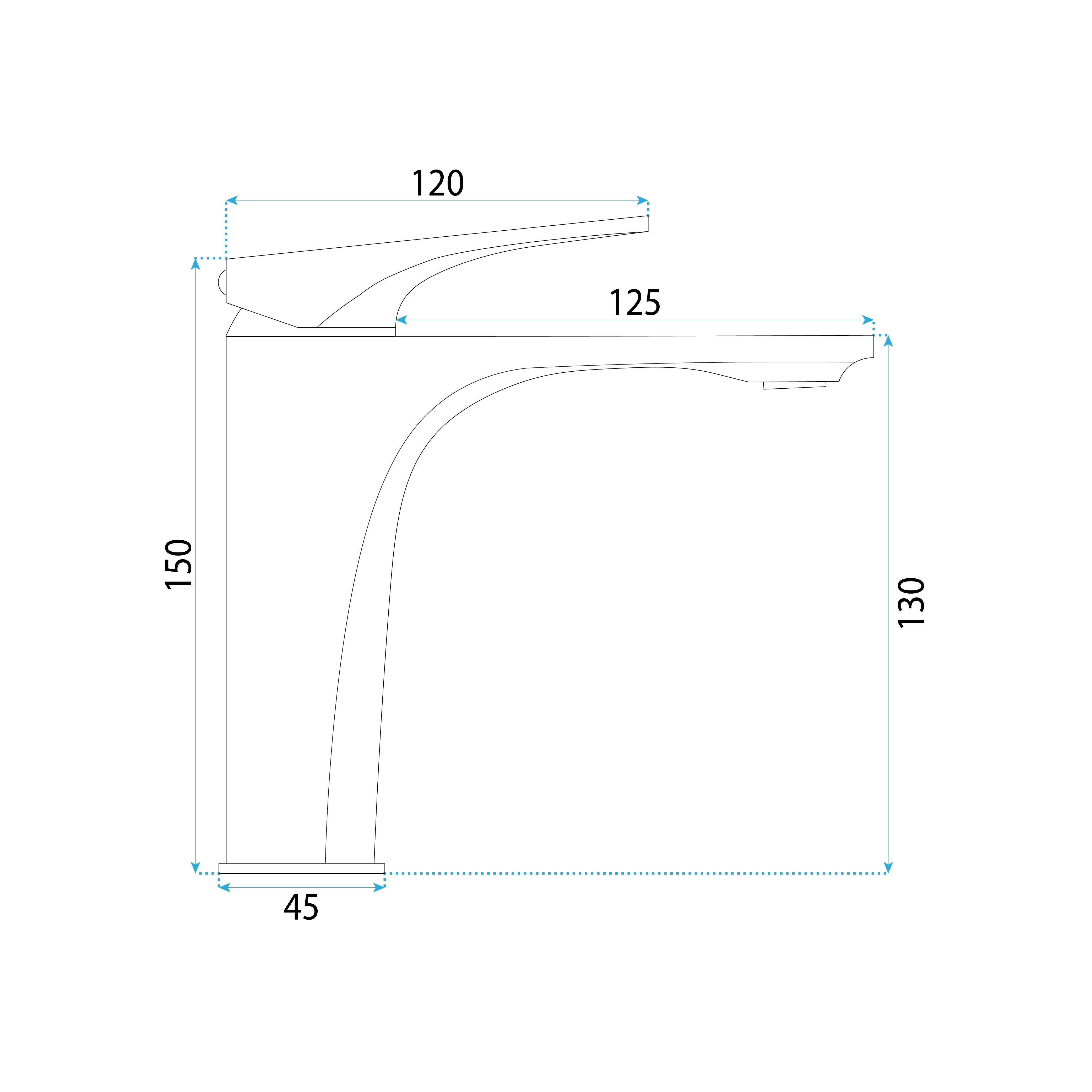 REA Premium tvättställsblandare Joe , Titan, 12x4,5x16,5cm