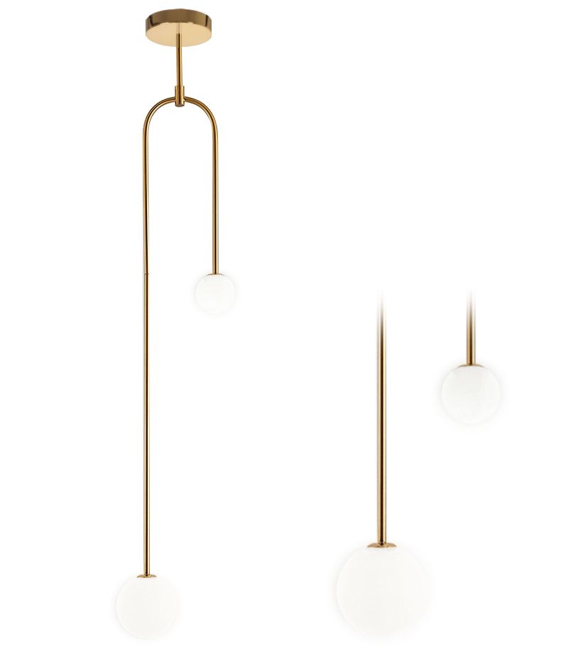 TOOLIGHT hängande taklampa APP964-2CP Guld 10x10x135cm