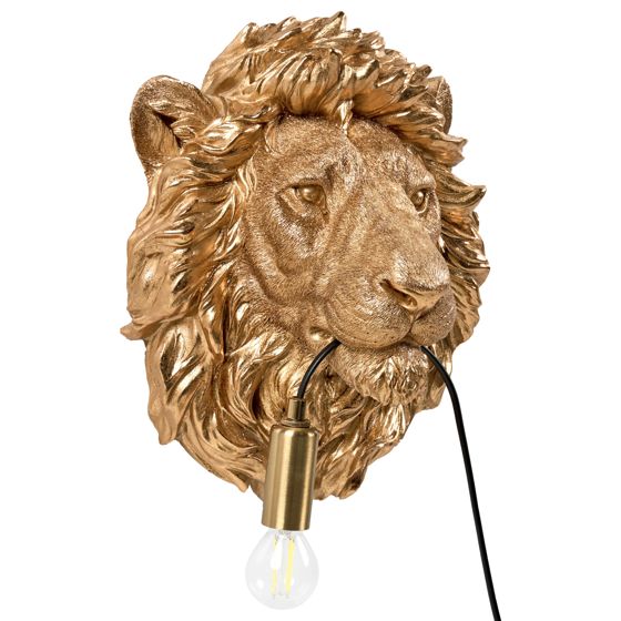 Vägglampa Lejon SIMBA Guld