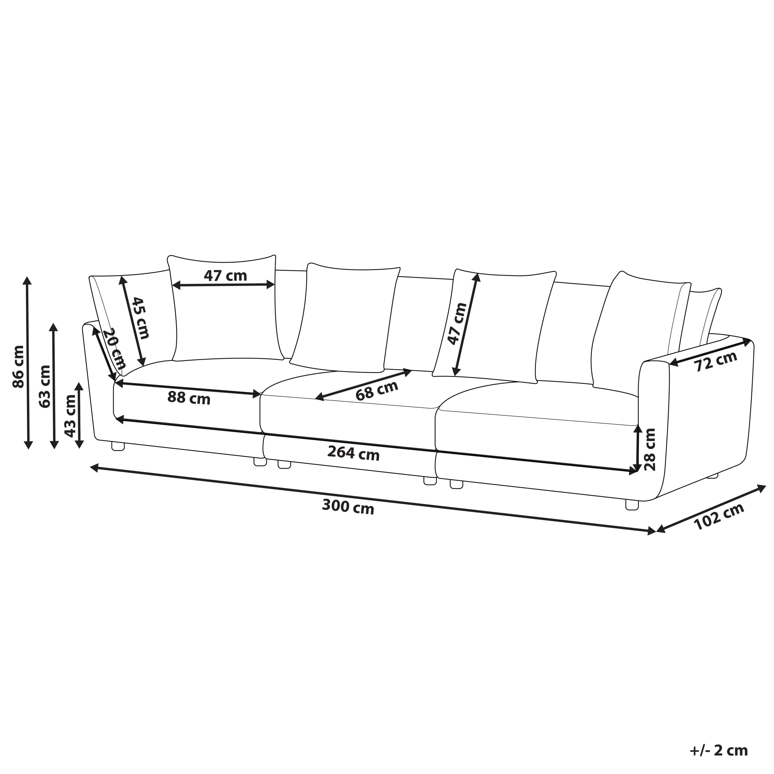 Soffa 3-sits SIGTUNA Beige
