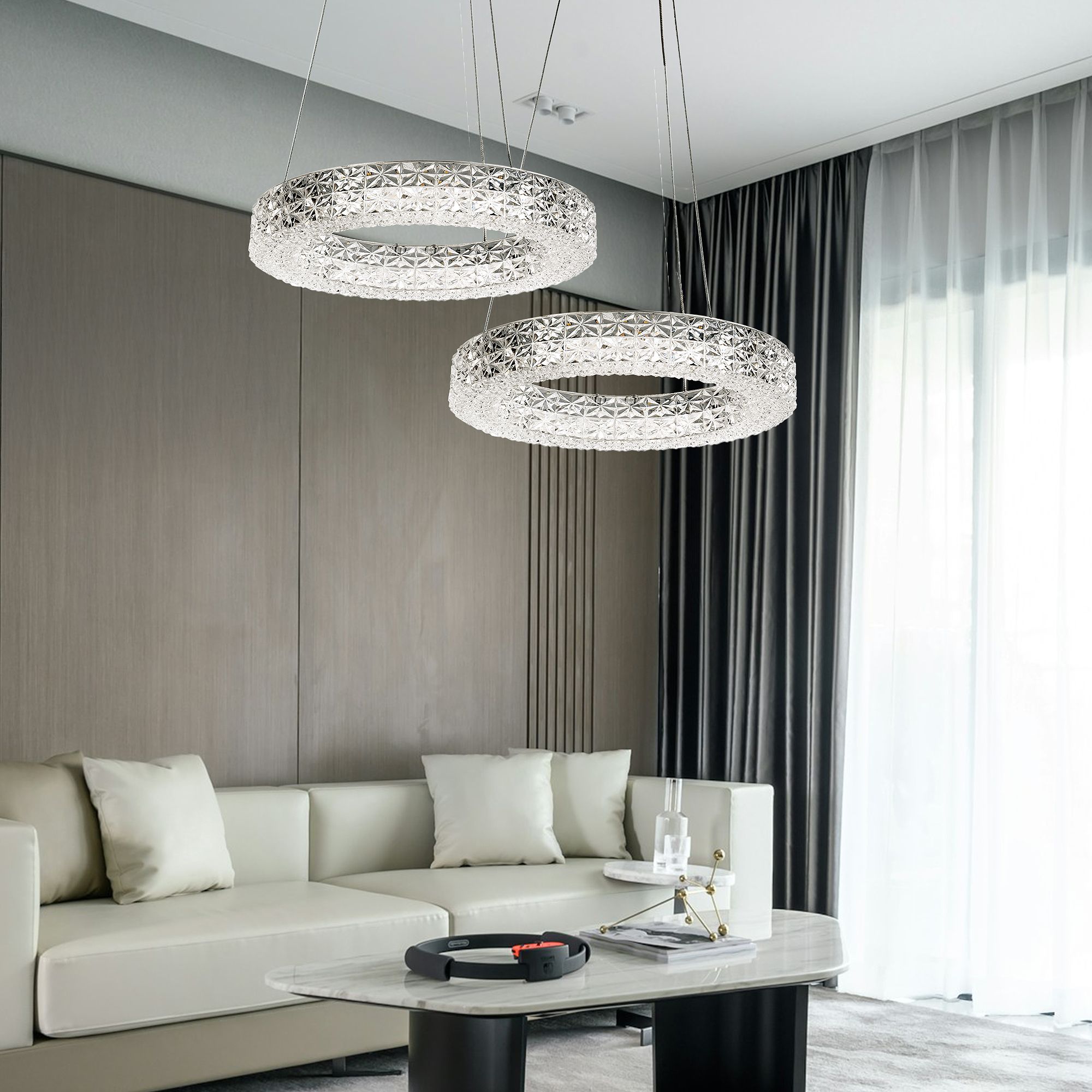 TOOLIGHT hängande taklampa LED MS004-CP 40CM Krom 40x40x6cm