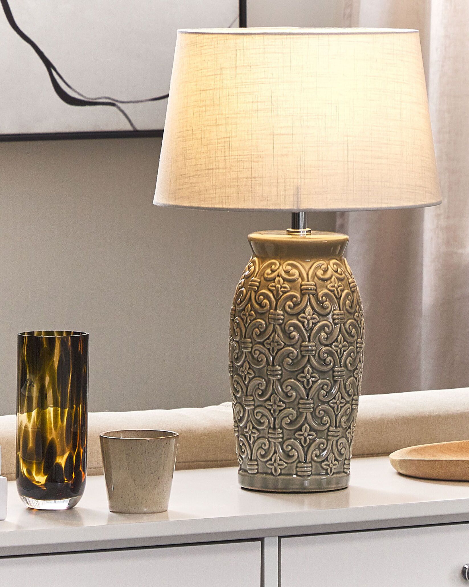 Bordslampa KHOPER Keramik Grå